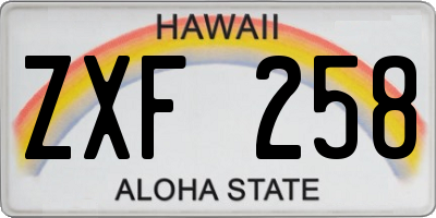 HI license plate ZXF258