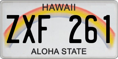 HI license plate ZXF261