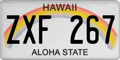 HI license plate ZXF267