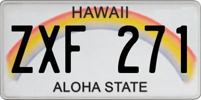 HI license plate ZXF271