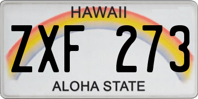 HI license plate ZXF273