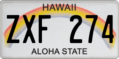 HI license plate ZXF274