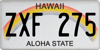 HI license plate ZXF275