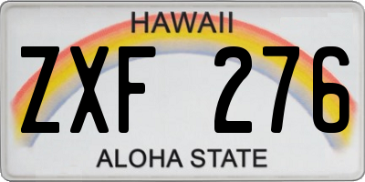 HI license plate ZXF276