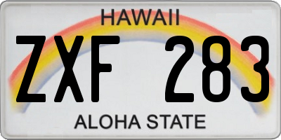 HI license plate ZXF283