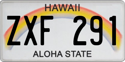 HI license plate ZXF291