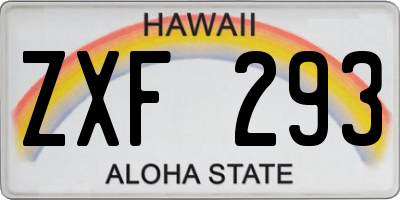 HI license plate ZXF293