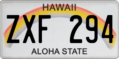 HI license plate ZXF294