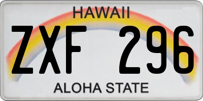 HI license plate ZXF296