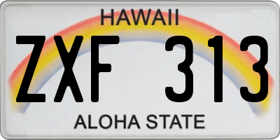 HI license plate ZXF313