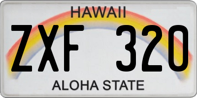 HI license plate ZXF320