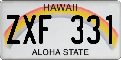 HI license plate ZXF331