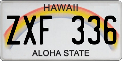 HI license plate ZXF336