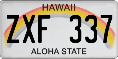 HI license plate ZXF337