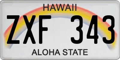 HI license plate ZXF343