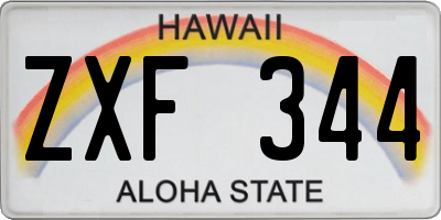 HI license plate ZXF344