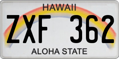 HI license plate ZXF362