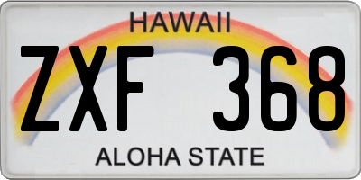 HI license plate ZXF368