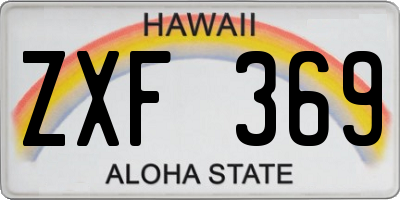 HI license plate ZXF369
