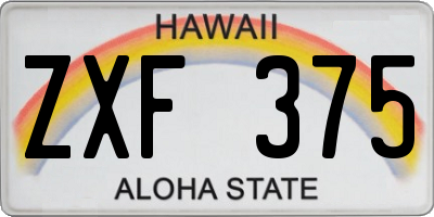 HI license plate ZXF375