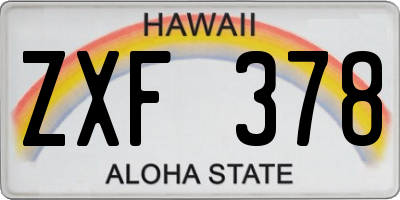 HI license plate ZXF378