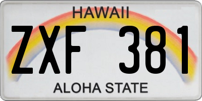 HI license plate ZXF381
