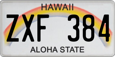 HI license plate ZXF384