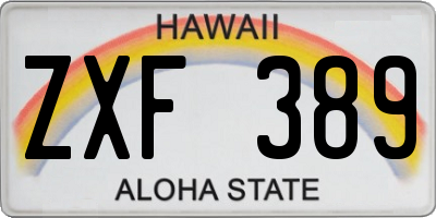 HI license plate ZXF389