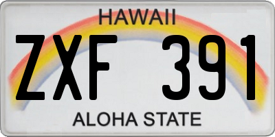 HI license plate ZXF391