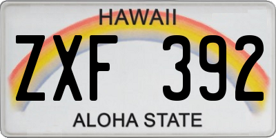 HI license plate ZXF392