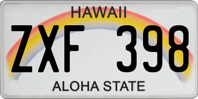 HI license plate ZXF398