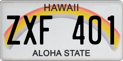 HI license plate ZXF401