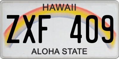 HI license plate ZXF409