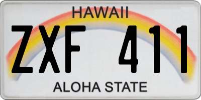 HI license plate ZXF411