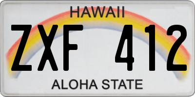 HI license plate ZXF412