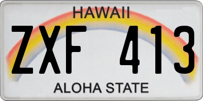HI license plate ZXF413