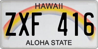 HI license plate ZXF416