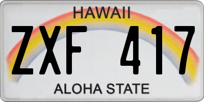 HI license plate ZXF417