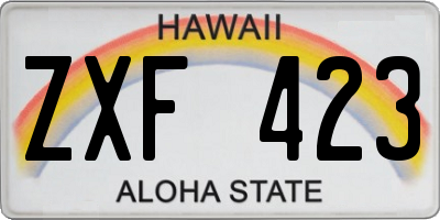 HI license plate ZXF423