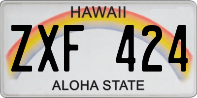 HI license plate ZXF424