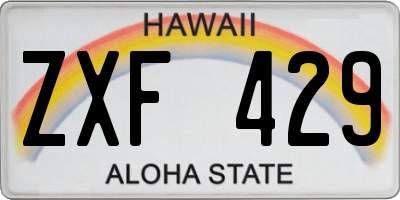 HI license plate ZXF429