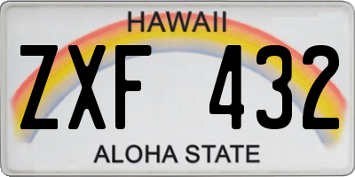 HI license plate ZXF432