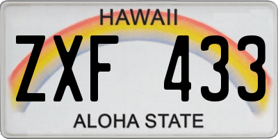 HI license plate ZXF433