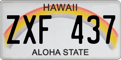 HI license plate ZXF437