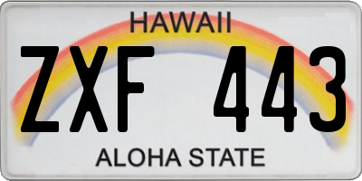 HI license plate ZXF443