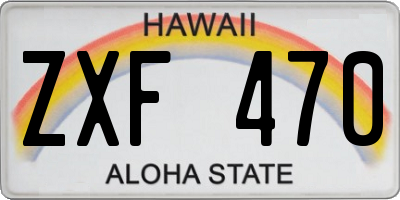 HI license plate ZXF470