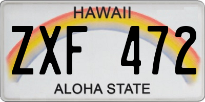 HI license plate ZXF472