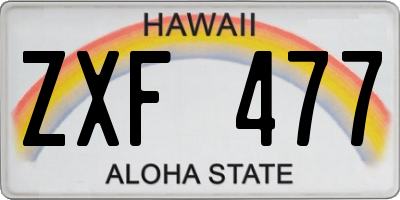 HI license plate ZXF477