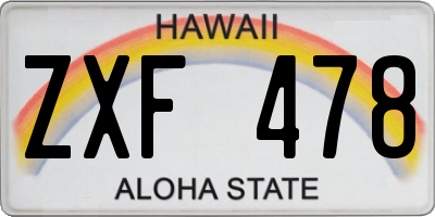 HI license plate ZXF478