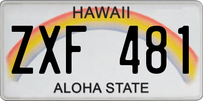 HI license plate ZXF481